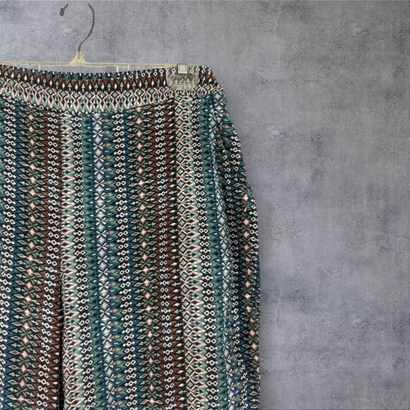 Jessica Simpson Boho Print Elastic Waist Pants Lounge, Casual Comfy XL Viscose - Picture 3 of 9